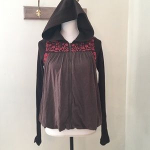 Free People hooded cardigan sweatshirt Sz XS
